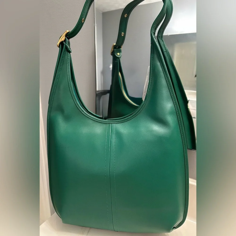 NWT Coach Ergo Shoulder Bag 33 in Green Glovetanned Leather - Picture 4 of 13